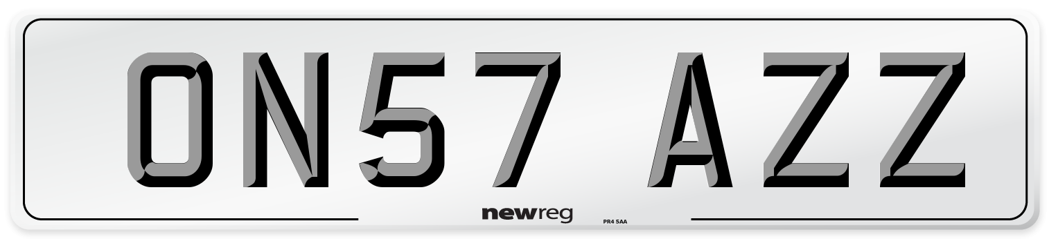 ON57 AZZ Number Plate from New Reg
